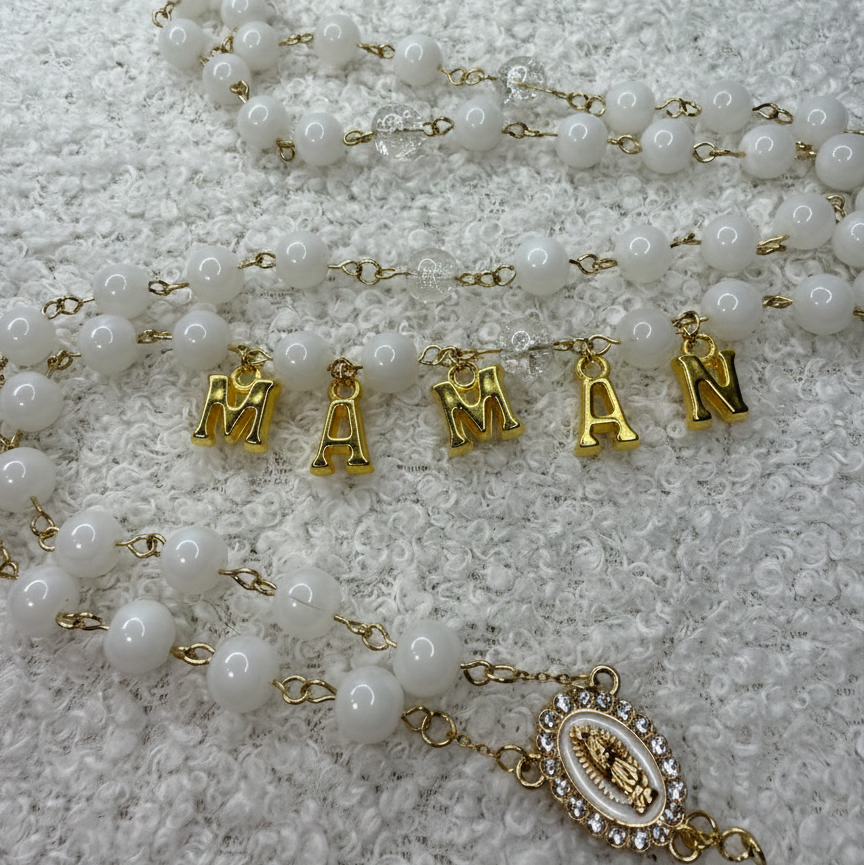 Chapelet Blanc  "MAMAN"