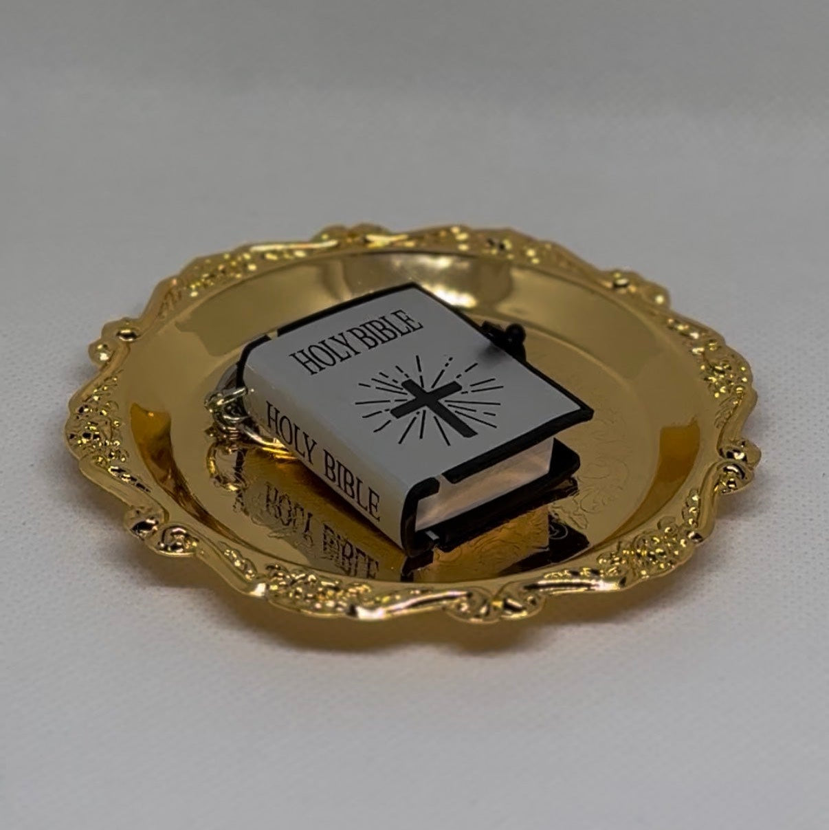 Mini Porte-clés Bible Argenté