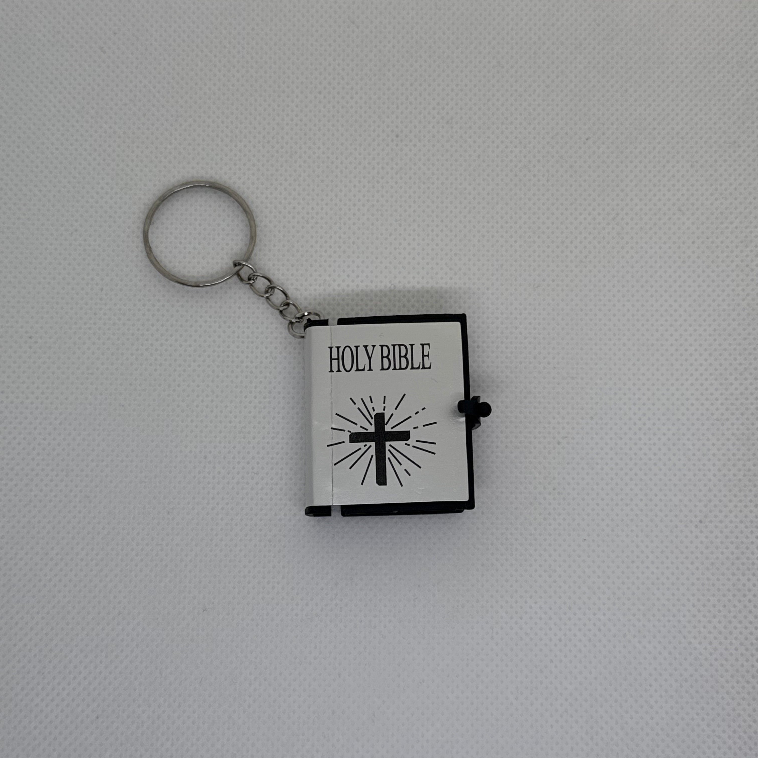 Mini Porte-clés Bible Argenté