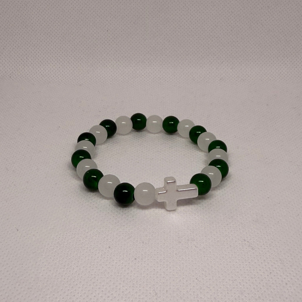 Bracelet vert et blanc
