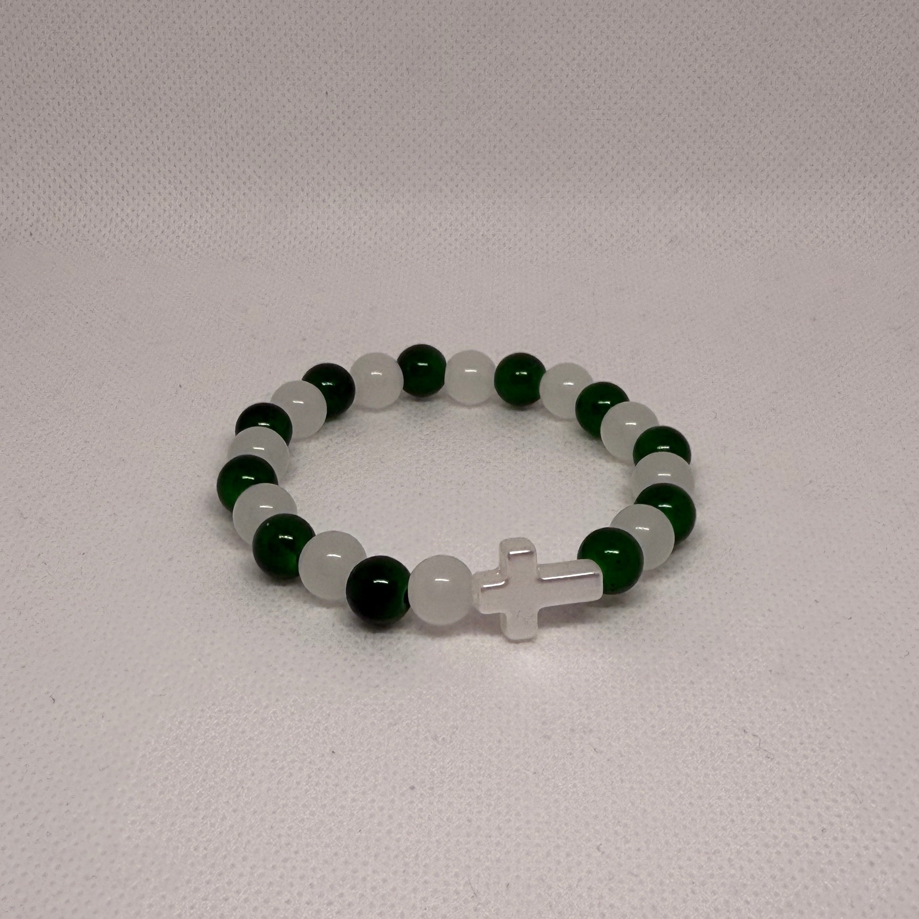 Bracelet vert et blanc
