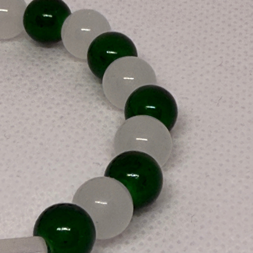 Bracelet vert et blanc