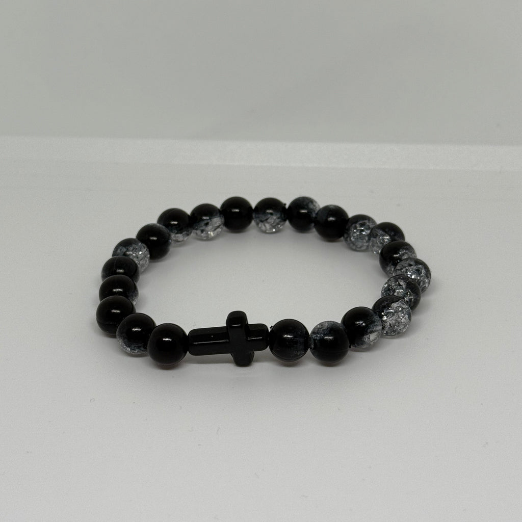 Bracelet noir cristallisé