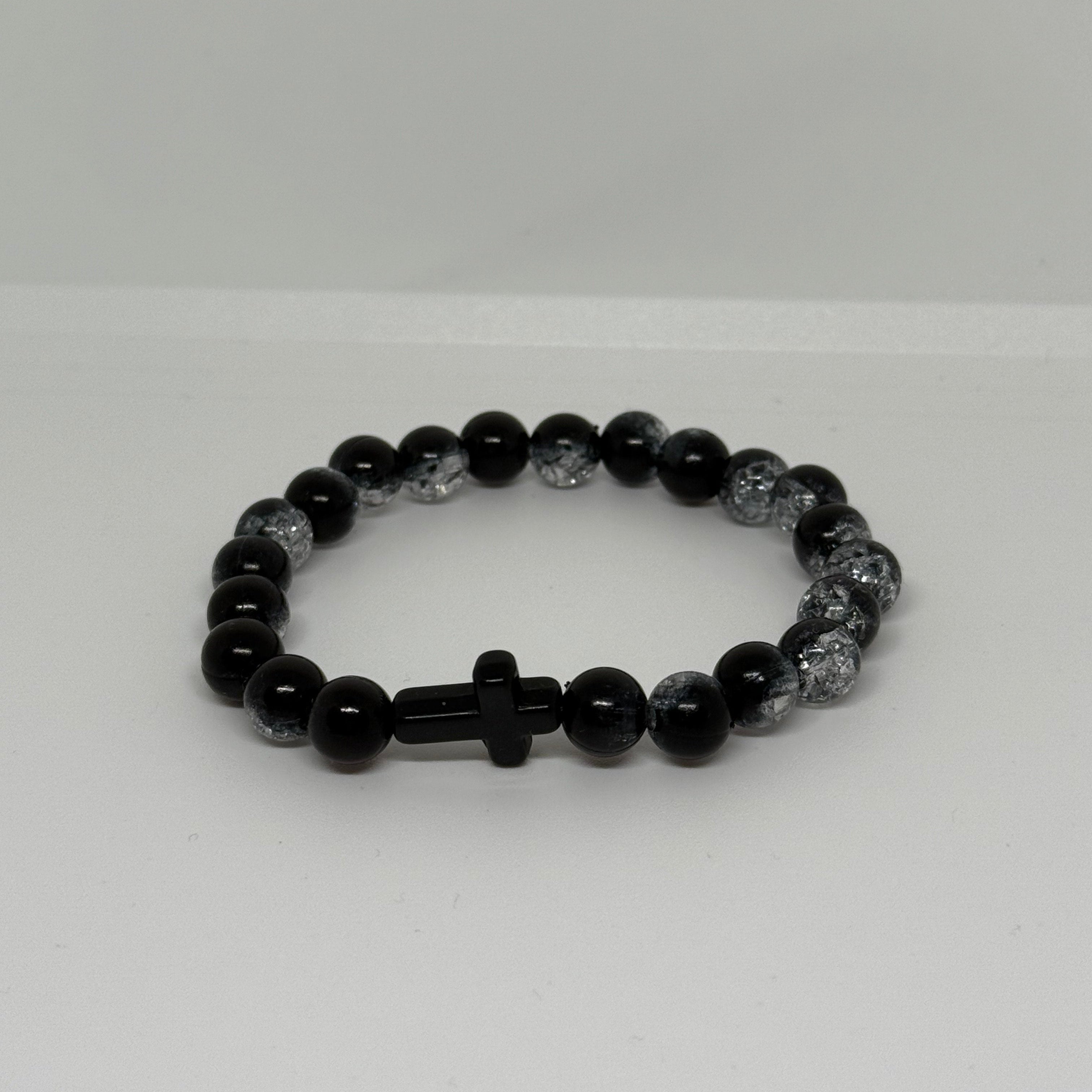 Bracelet noir cristallisé