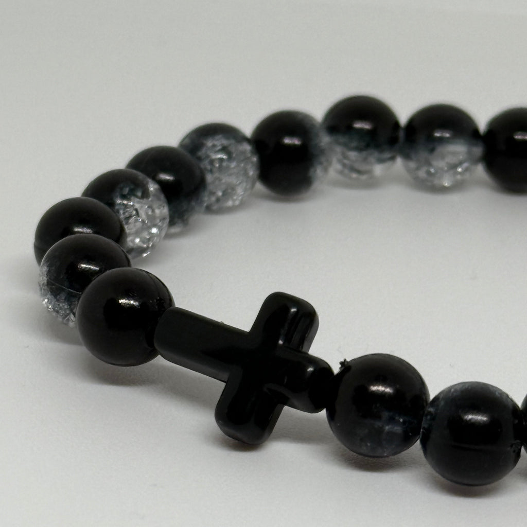 Bracelet noir cristallisé