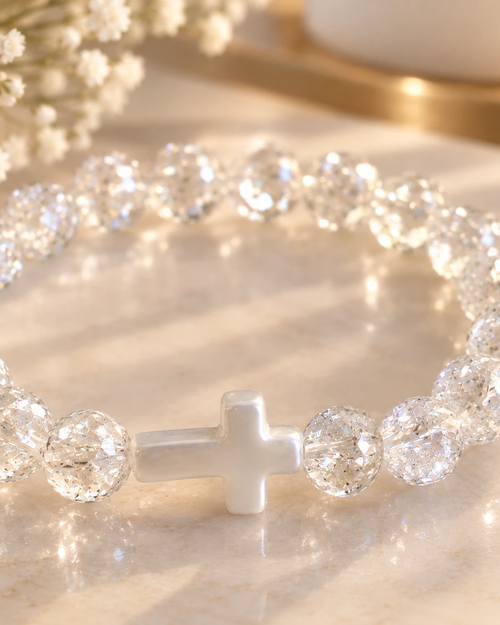 Bracelet Blanc Éclat Cristal