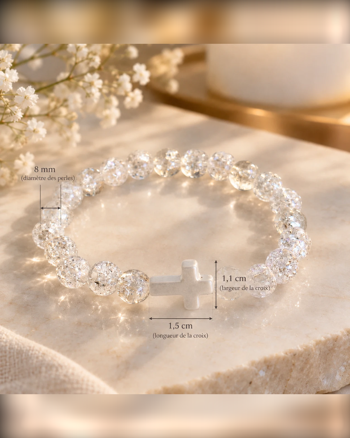 Bracelet Blanc Éclat Cristal